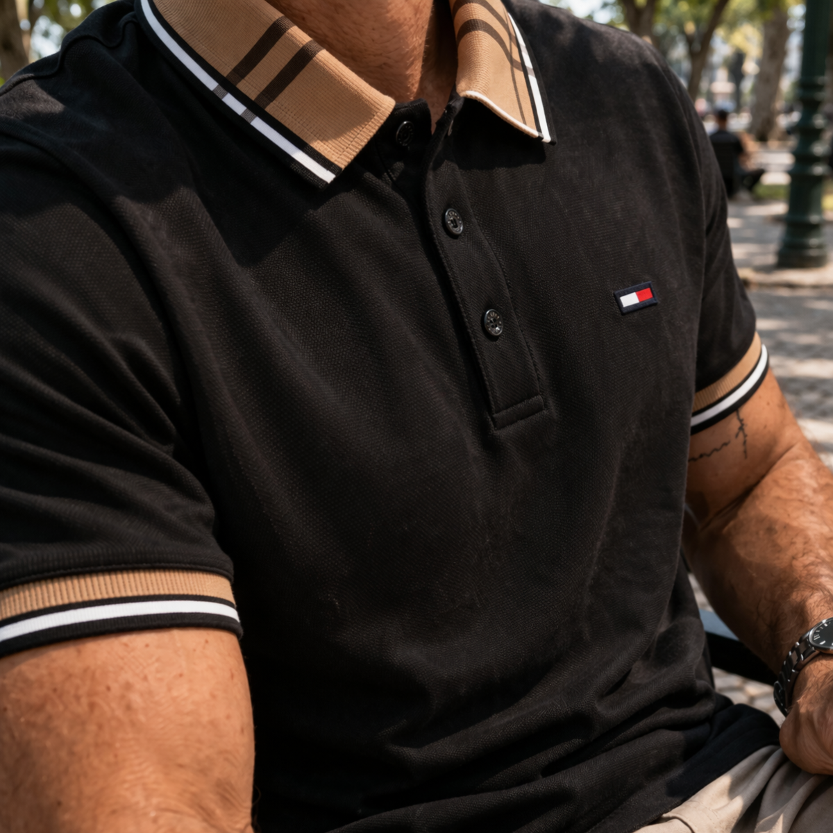 [Llevá 5 y Pagá 3] Camisa Masculina Monaco de Algodón y Poliéster + 3 Shorts Gratis