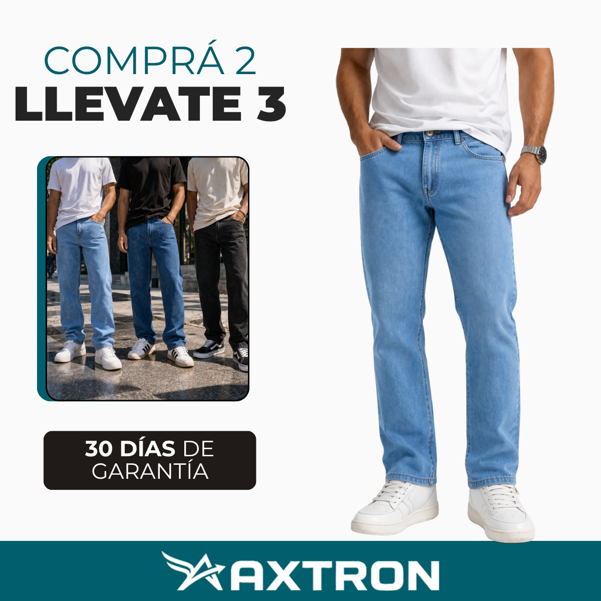 [Llevá 3 y Pagá 2] Pantalón Masculino Bronx de Jean Original (¡Estilo Moderno y Versátil!)