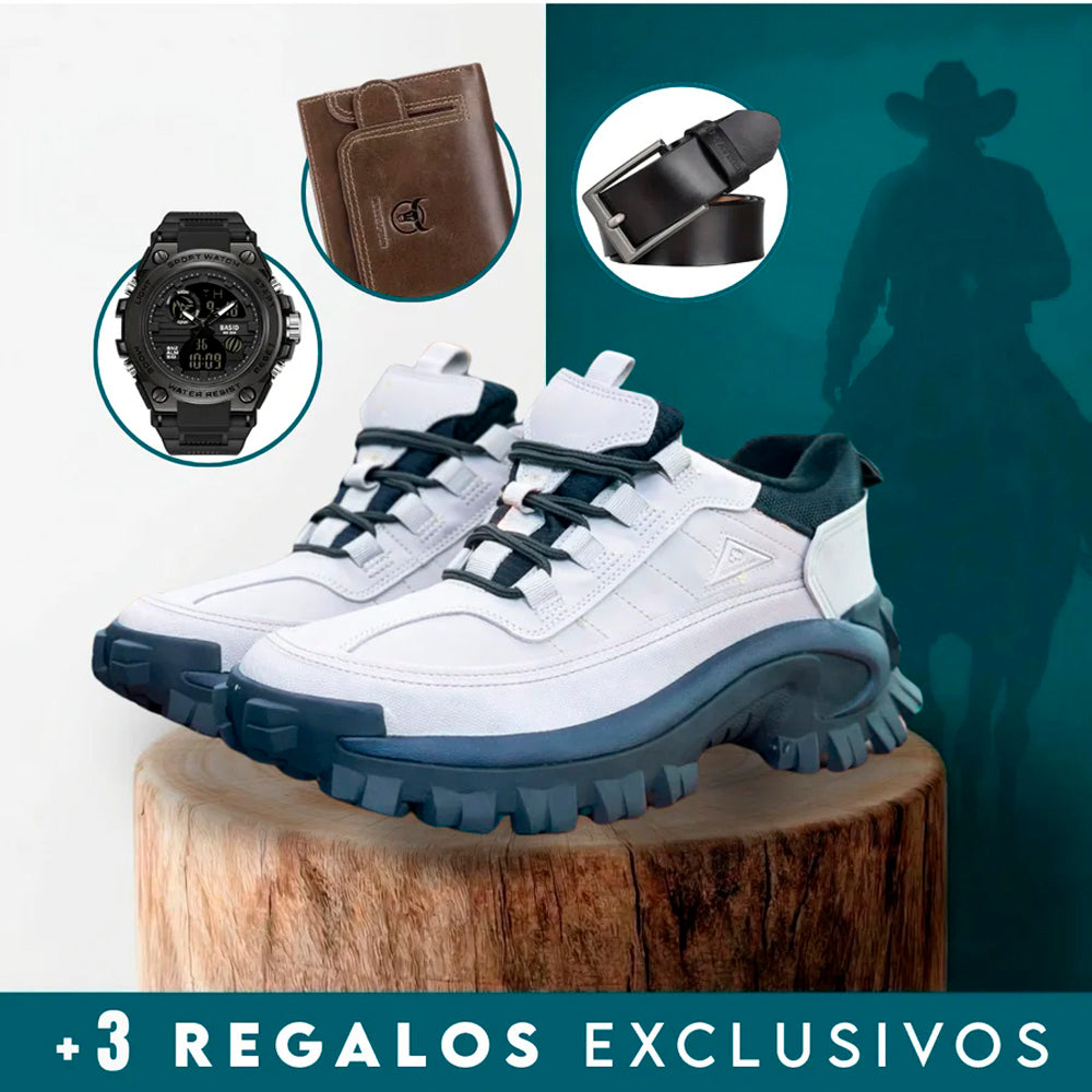 Bota Masculina Fusion Ortopédica de Seguridad Impermeable con Suela Antideslizante + 3 Regalos: Reloj, Cinturón y Billetera