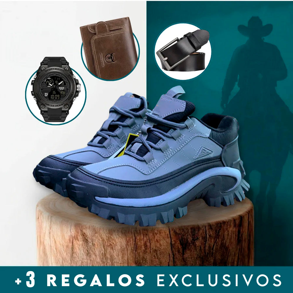 Bota Masculina Fusion Ortopédica de Seguridad Impermeable con Suela Antideslizante + 3 Regalos: Reloj, Cinturón y Billetera